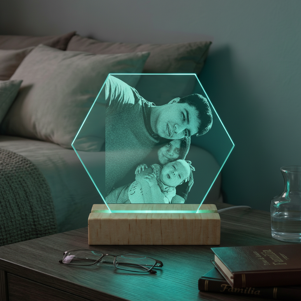 Cristal Hexagonal - Familia en sala oscura